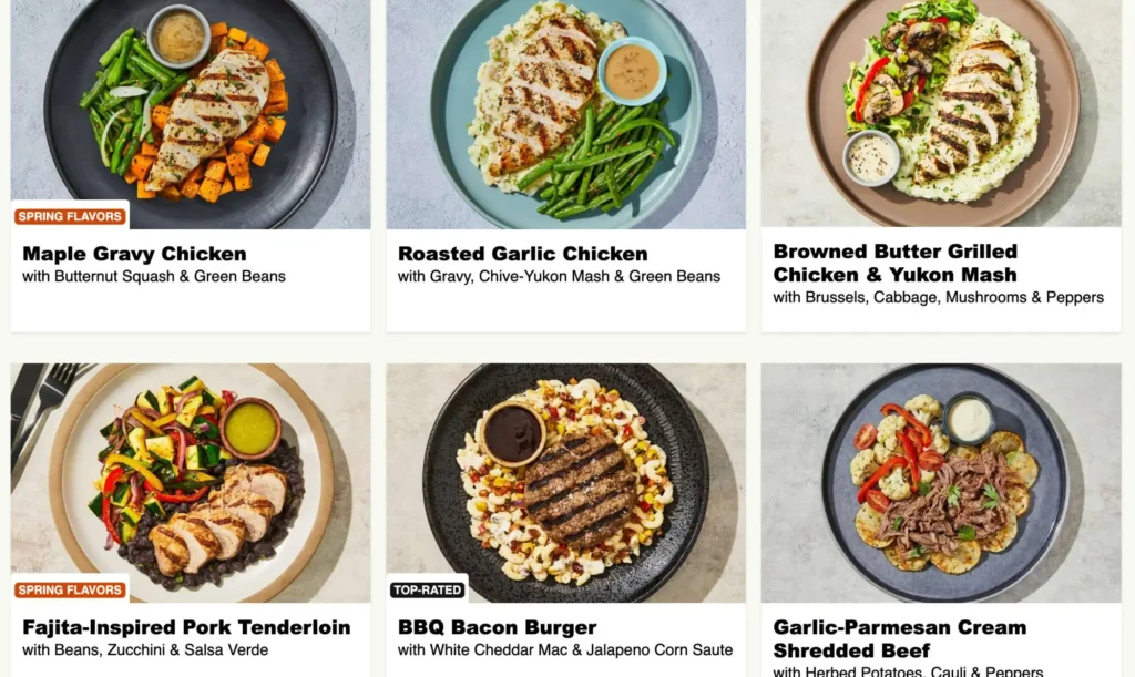 Factor Meals Menu